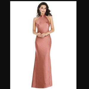 Social 8223 Desert Rose Halter Dress M Bella Bridesmaids